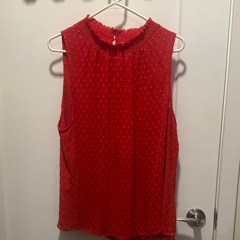 Daniel Rainn Vibrant Red Textured Blouse